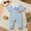 Gentleman Bowtie Baby Boy Romper - Dapper Summer Edition