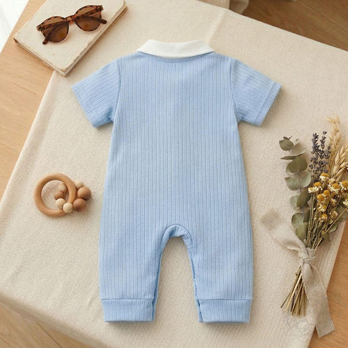 Gentleman Bowtie Baby Boy Romper - Dapper Summer Edition