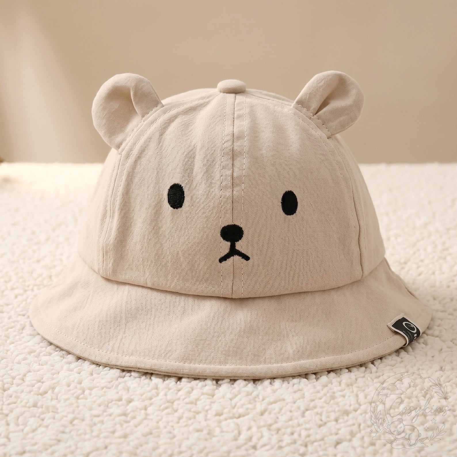 Bear Cable-Knit Romper & Bucket Hat Gift Set - Sage Green